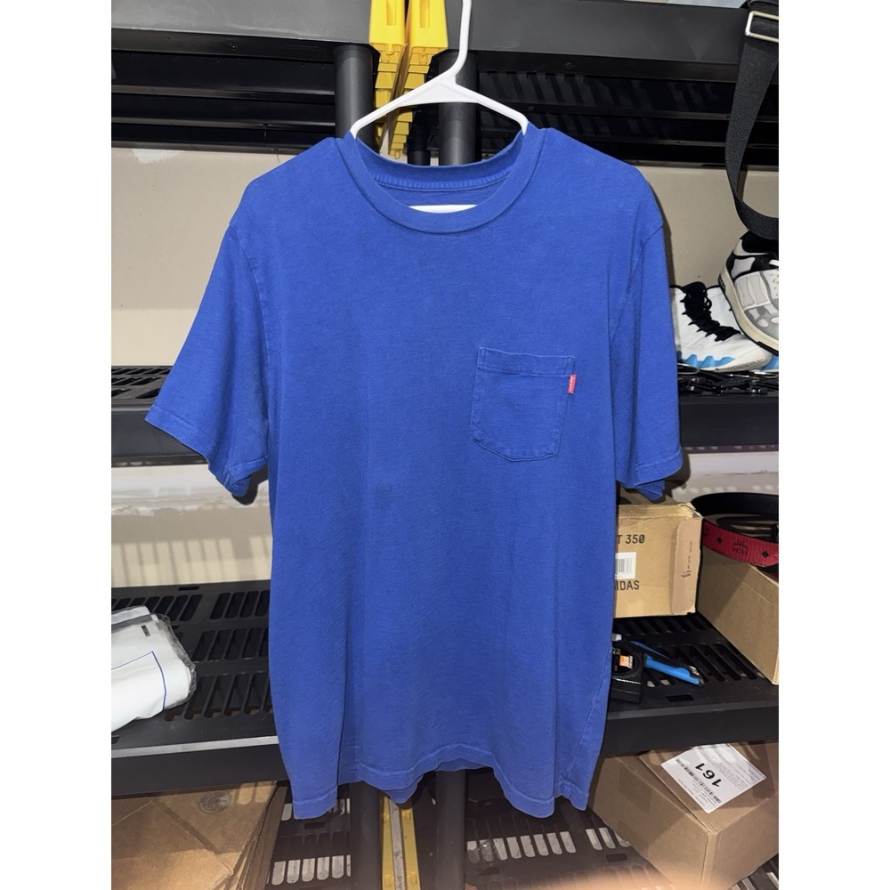 Supreme Blue Heavy Duty Pocket Tee Mens Large Short Sleeve T-Shirt
